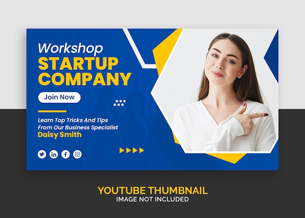 seminario web de negocios corporativos para marketing en miniatura de youtube o plantilla de banner web