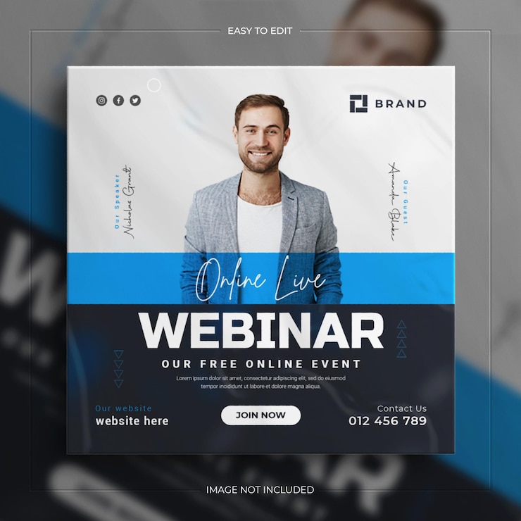 PSD seminario web en vivo de negocios corporativos y publicación en redes sociales de la historia de instagram de marketing digital