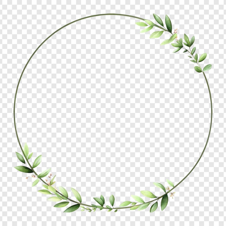 PSD semplica cornice florale rotonda per uso decorativo