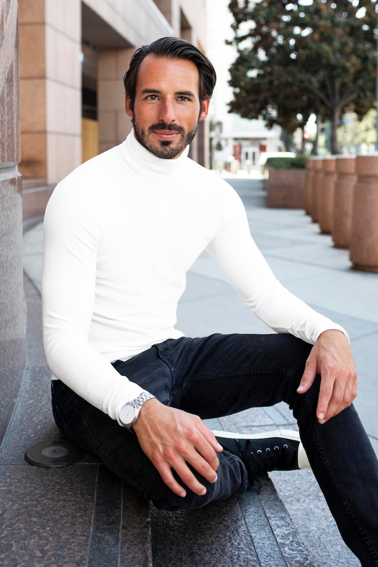 PSD semplica maglietta a colletto bianco mockup psd camicia street style uomo39s moda