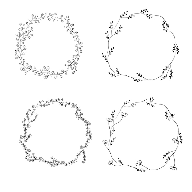 Semplice corona minimalista Fiore e foglia