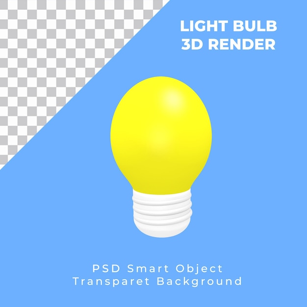 semplice lampadina gialla 3d