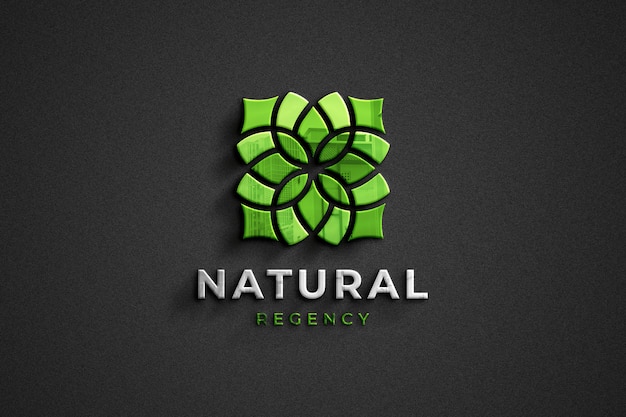 Semplice logo Mockup in carta nera con riflessione