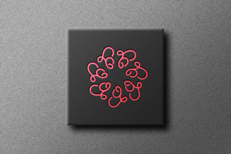 PSD semplice lusso logo impresso mockup in scatola nera