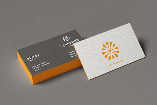 Semplice mockup di biglietti da visita fronte e retro facile da modificare