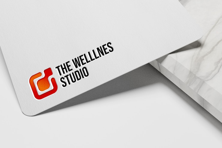 PSD semplice mockup logo in rilievo su carta bianca