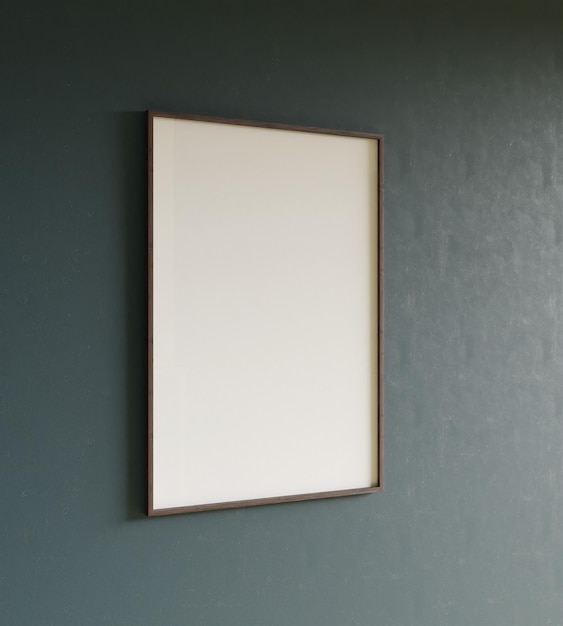 semplice modello di cornice minimalista sulla parete blu