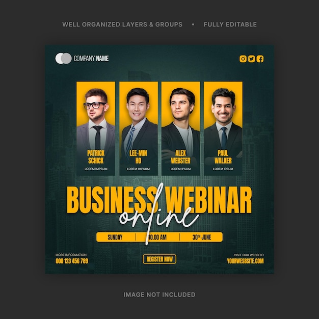 Semplice post sui social media dell'ospite del webinar verde