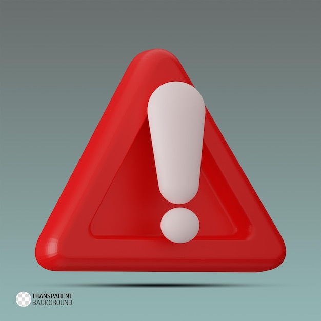Señal de advertencia 3D en rojo y blanco