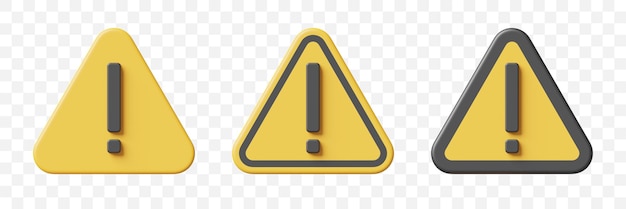 Señal de advertencia Colección de signos de exclamación modelo 3d