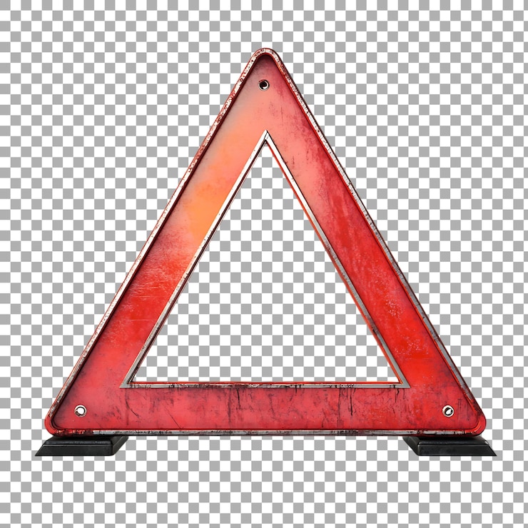 PSD señal de advertencia de tráfico de png aislada contra un fondo transparente para zonas de construcción de seguridad vial o alertas de seguridad