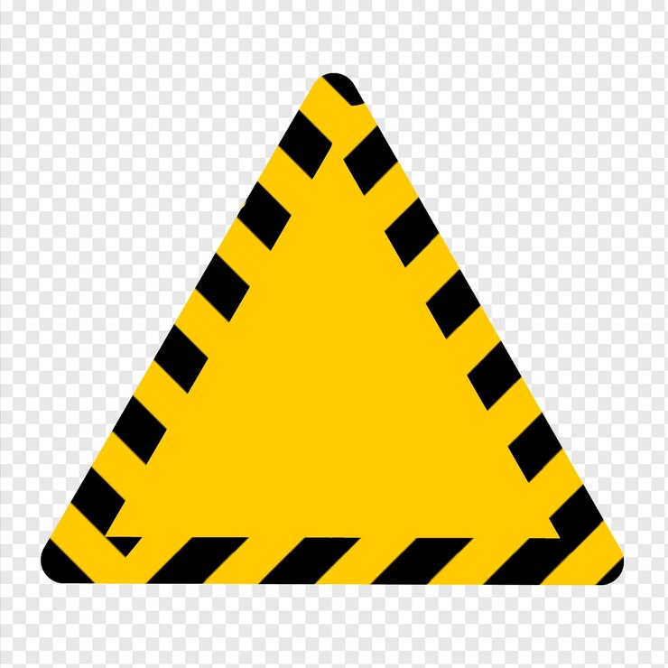 PSD bajo señal de construcción blanco triángulo amarillo triángulo fondo amarillo con rayas de advertencia
