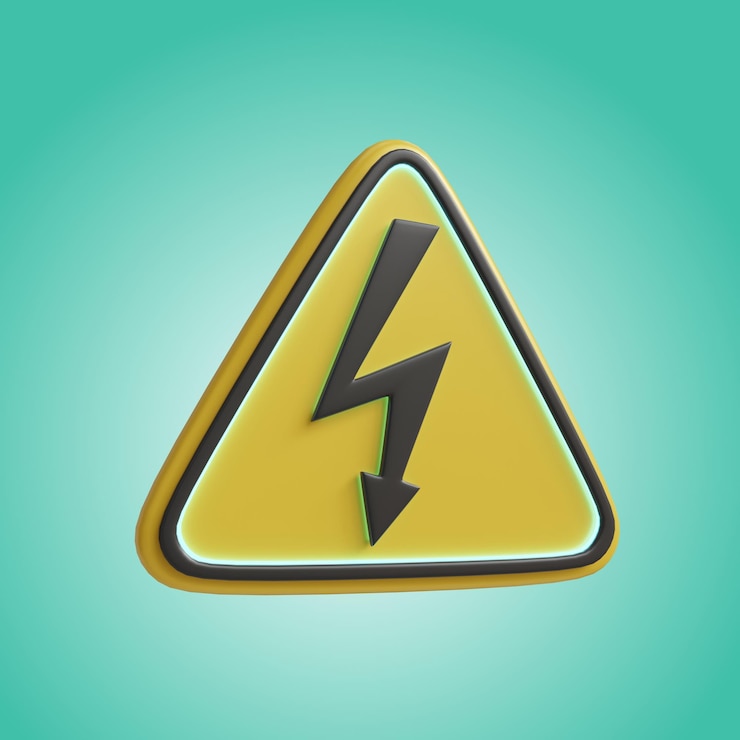 PSD señal de electricidad 3d
