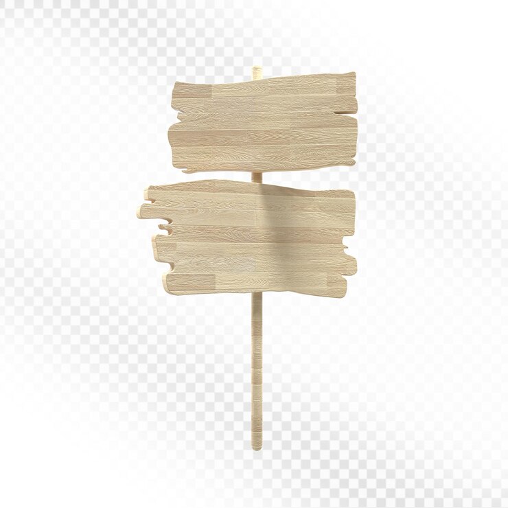 PSD una señal de madera rústica con dos tablas de madera en blanco