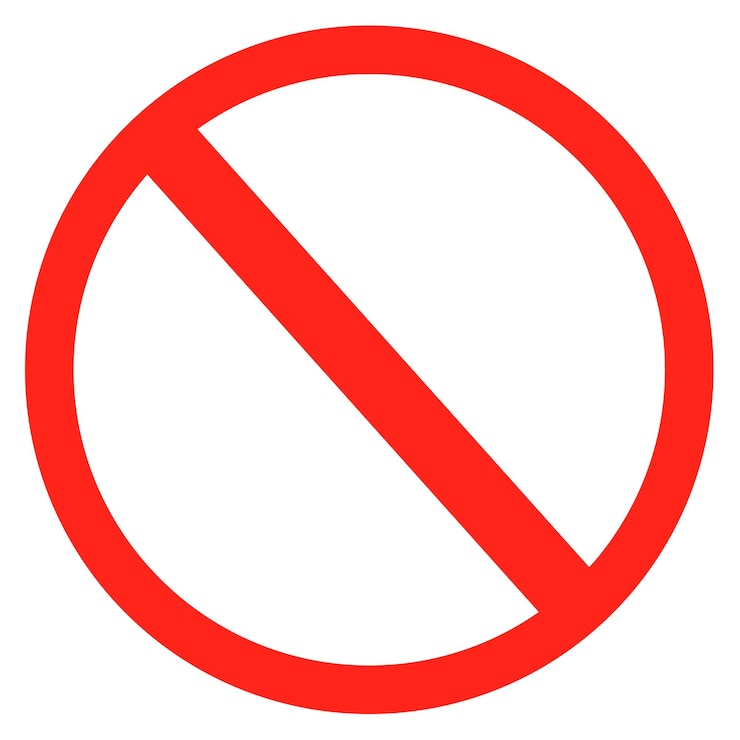 PSD señal de prohibición en fondo vacío