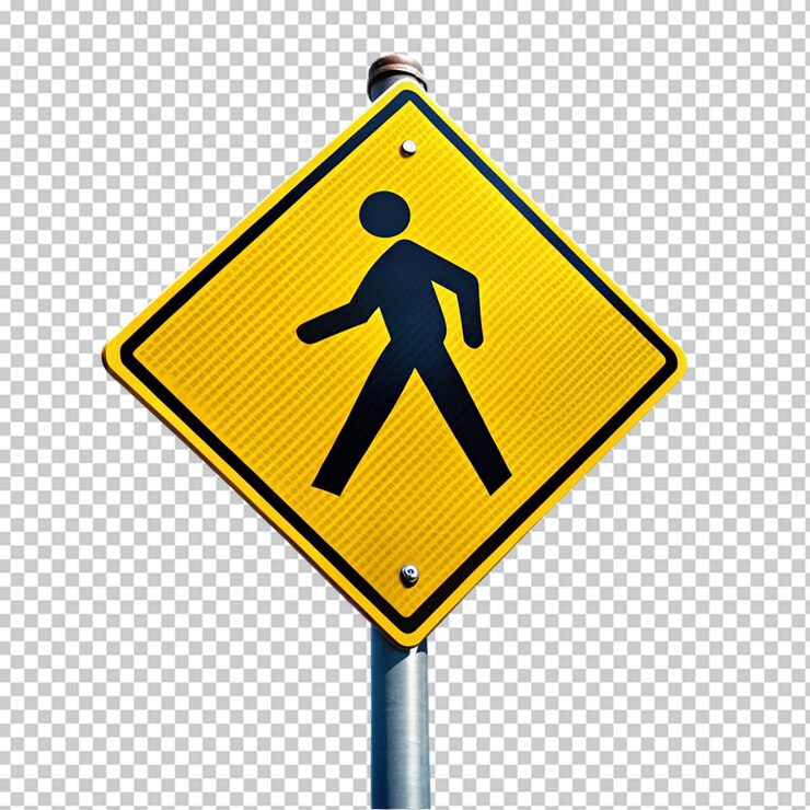 PSD señal de seguridad vial y señal de tráfico para cruces peatonales