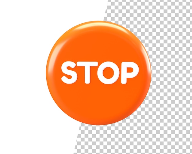 señal de stop icono símbolo render 3d