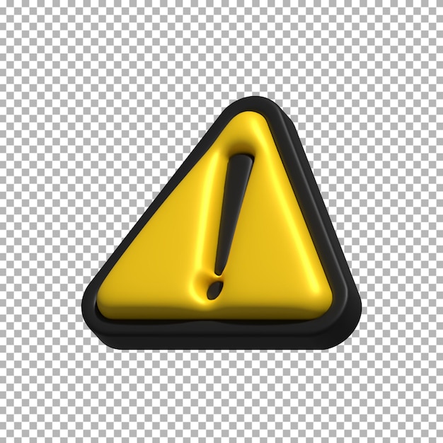 Señales de alerta o advertencia Representación 3d de alerta aislada en un fondo transparente