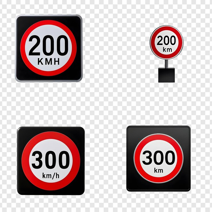 PSD señales de límite de velocidad de 200 y 300 km h