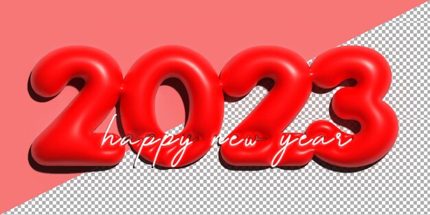 Señalización realista en 3D 2023 para el diseño de celebración de Año Nuevo Concepto de Feliz Año Nuevo