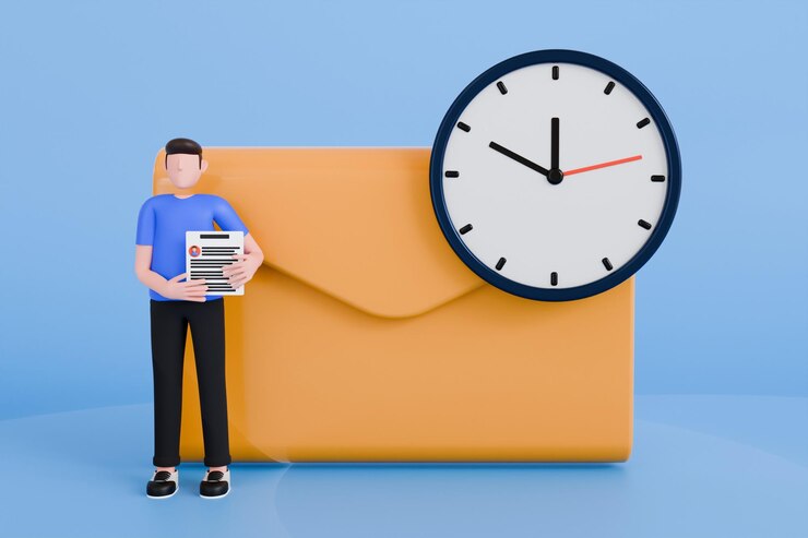 PSD sending cv 3d illustration