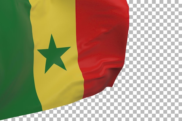 PSD senegal-flagge isoliert. winkendes banner. nationalflagge von senegal