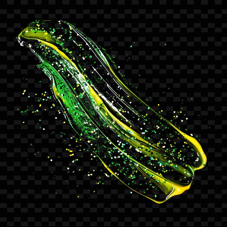 PSD senföl-schmiere mit malachit-grünem glitter crea transparentes glitter-effektelement