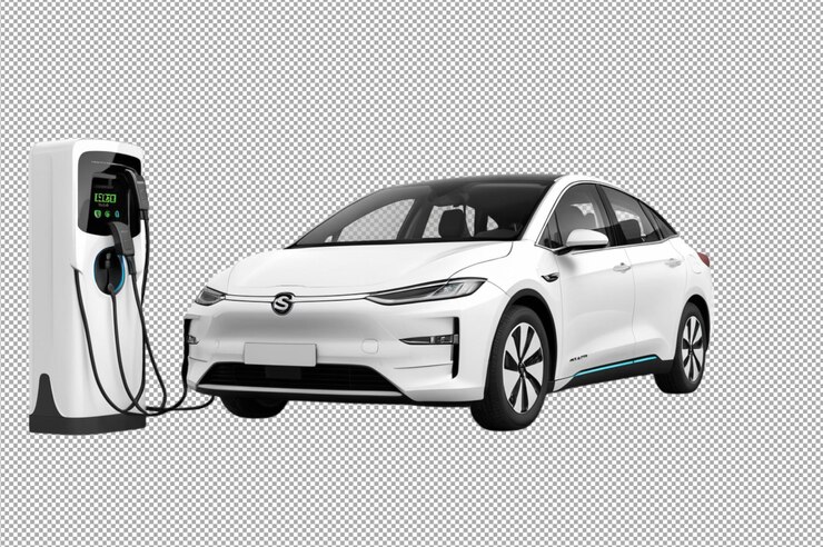sengle Hybrid electric vehicle plugged into a
