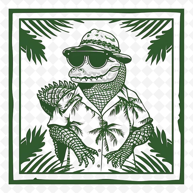 PSD seni garis hewan png dan stempel bingkai kolase stempel sketsa alami untuk ilustrasi karakter