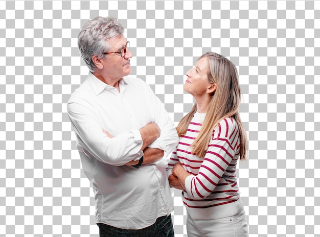 Senior marido fresco y esposa con un orgullo