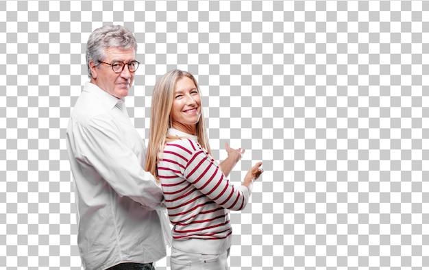 Senior marido y mujer cool sonriendo con una mirada orgullosa, satisfecha y feliz