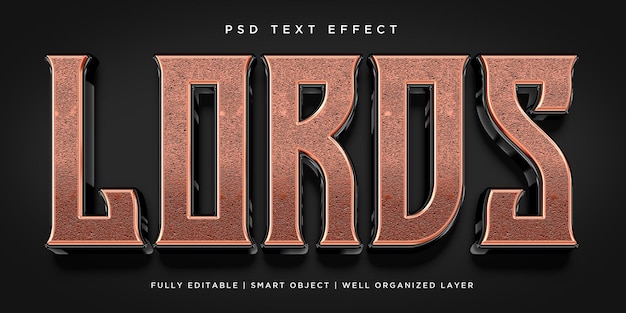 PSD señor efecto de texto de estilo 3d