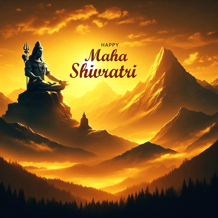PSD el señor shiva con los himalayas para la celebración de maha shivaratri