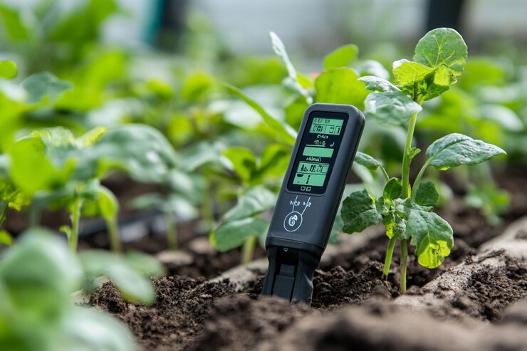 PSD sensor inteligente del suelo que mide la temperatura de humedad y los nutrientes en un invernadero