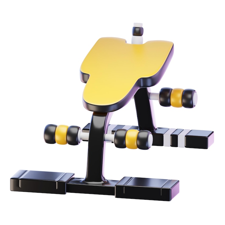 PSD sentarse en el banco icon 3d icon gimnasio y fitness isolado en un fondo transparente ilustración 3d