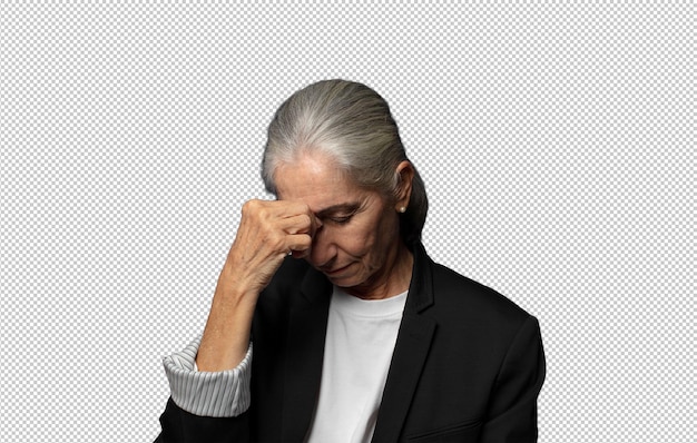 sentirse estresado infeliz y frustrado tocar la frente y sufrir migraña de dolor de cabeza intenso