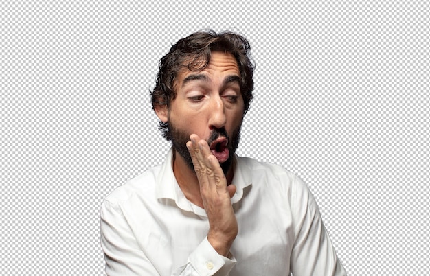 sentirse sorprendido y asombrado sosteniendo cara a mano con incredulidad con la boca abierta