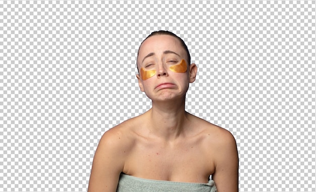sentirse triste y quejumbroso con una mirada infeliz llorando con una actitud negativa y frustrada