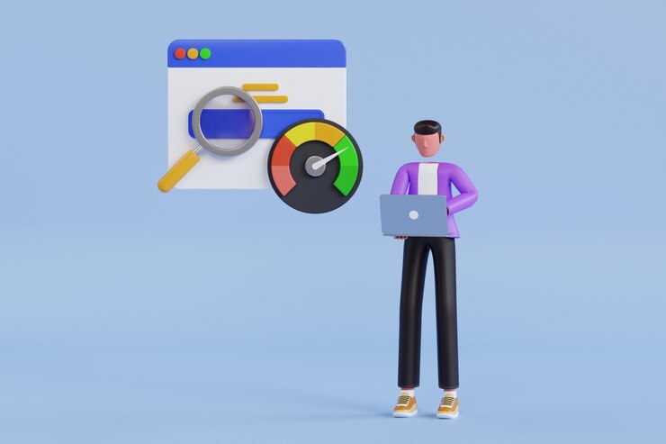 PSD seo-analyse in 3d-illustration