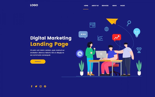 Seo digital marketing landing page