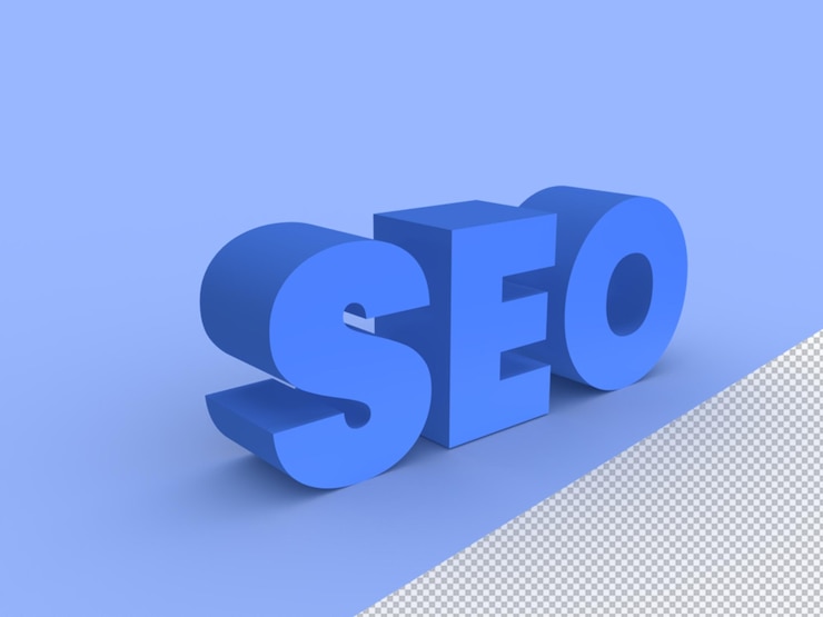 PSD seo icon 3d rendering transparent element