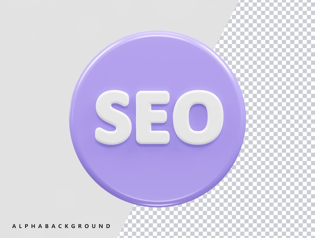 Seo icono ilustración 3d render vector