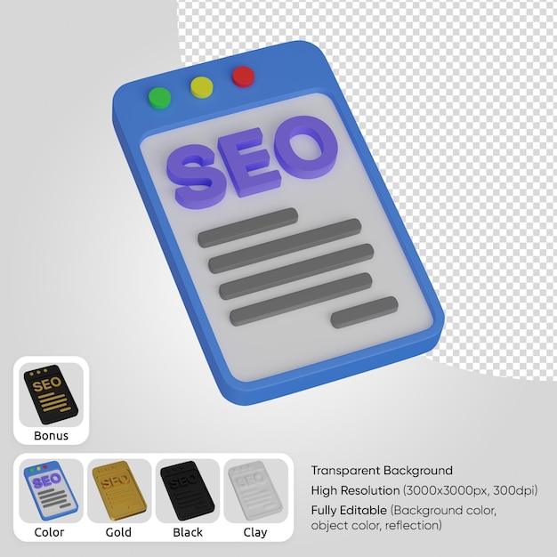 PSD seo rédaction 3d