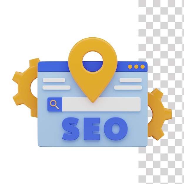 PSD seo sitemap navegação ícone 3d