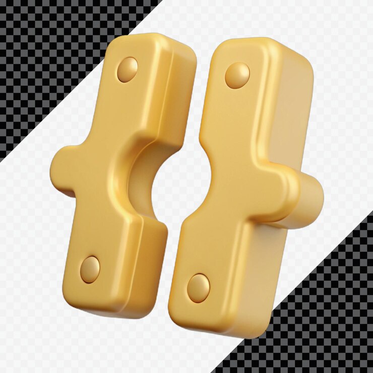 PSD separadores o paréntesis entre corchetes dorados en 3d