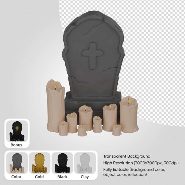 PSD sepultura 3d com vela