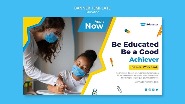 PSD ser educado plantilla de banner