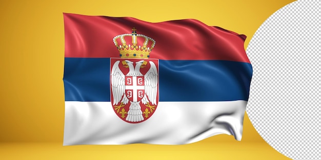 PSD serbia ondeando la bandera realista aislado en png transparente