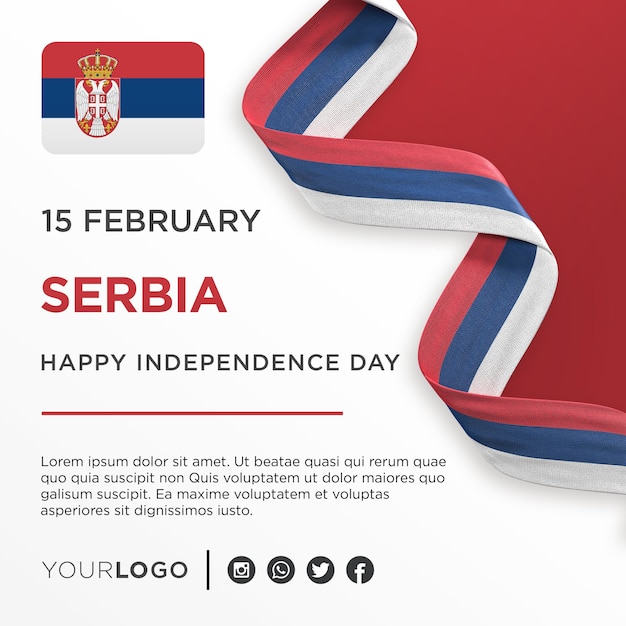 PSD serbien-nationalfeiertag-feier-banner-nationaljubiläum-social-media-beitragsvorlage