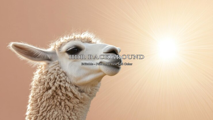 PSD la serena alpaca a la luz del sol un retrato de la tranquilidad